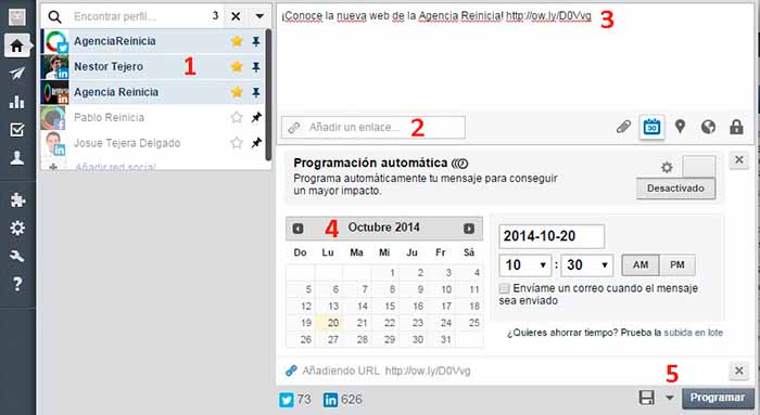 programar publicaciones en hootsuite