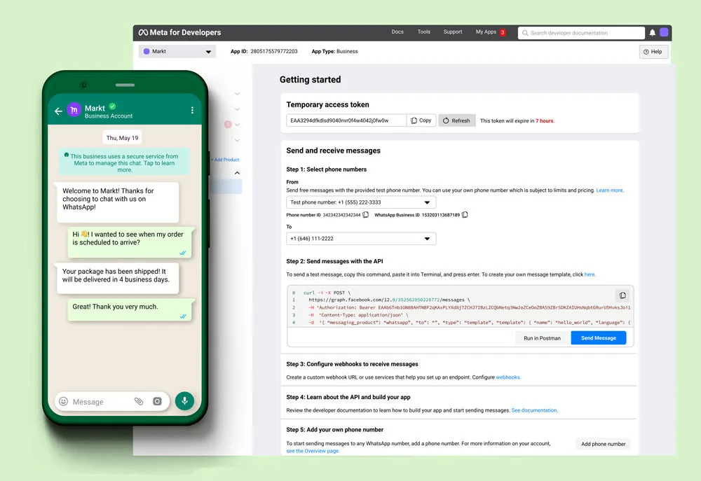 usar whatsapp business api
